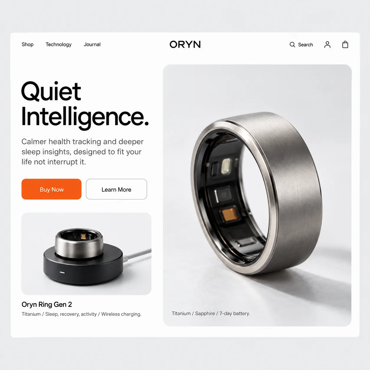ORYN smart ring storefront