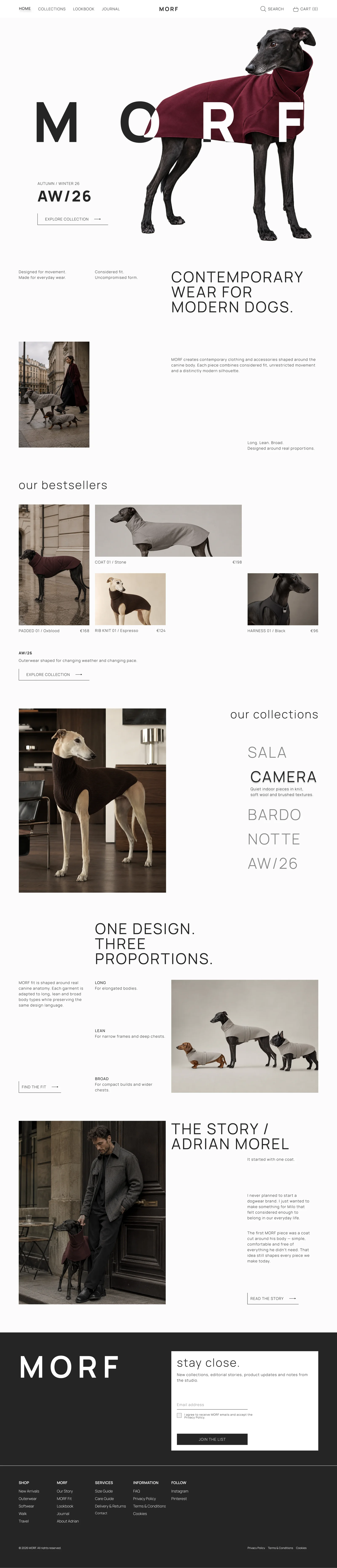 MORF home page digital experience
